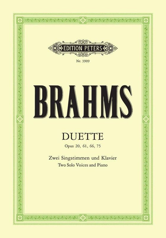 Brahms - 14 Duets For Soprano And Alto Softcover Book (Classical Vocal)