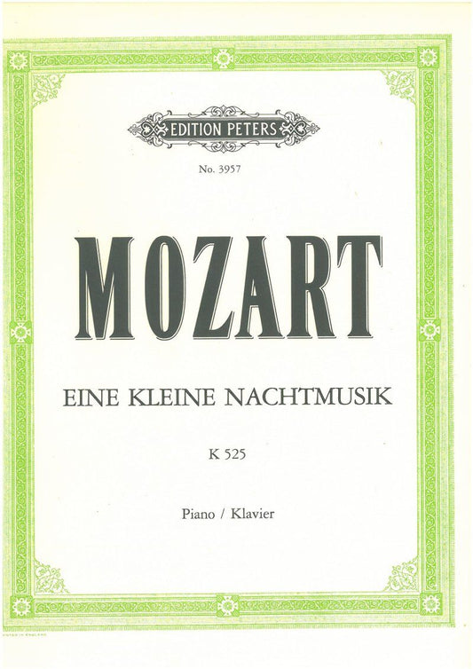 Mozart - Eine Kleine Nachtmusik for Piano Solo, K.525, Arranged by Otto Singer, Edition Peters