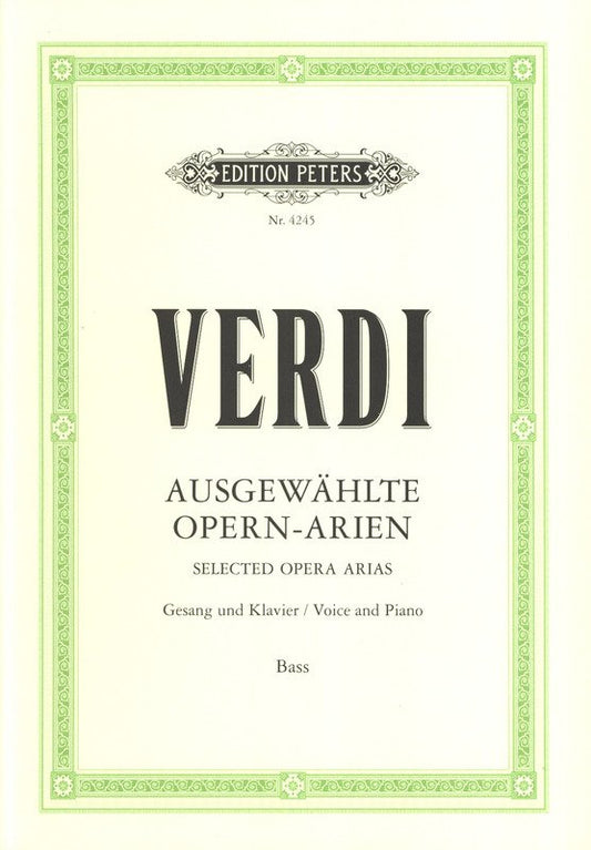 Verdi: 13 Bass Arias — Voice & Piano (Edition Peters)