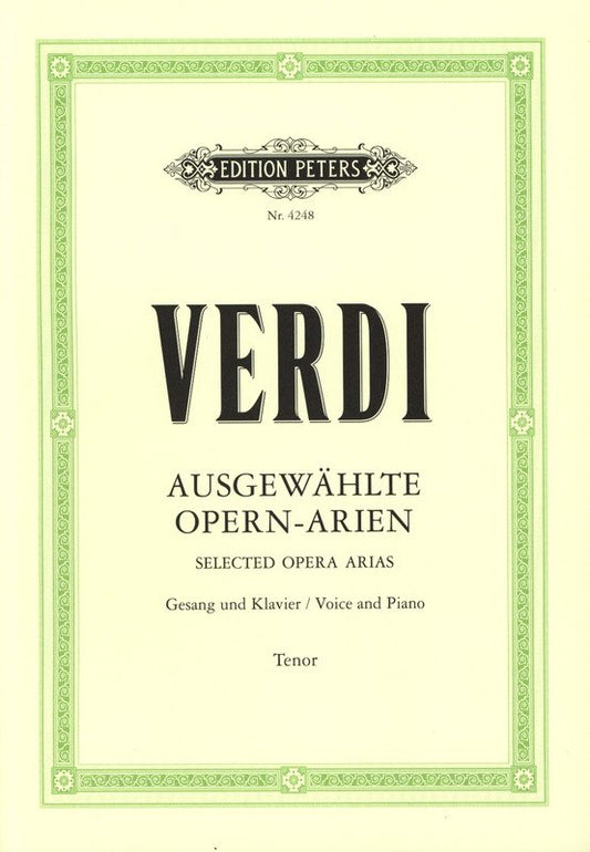 Verdi: 23 Tenor Arias — Voice & Piano (Edition Peters)