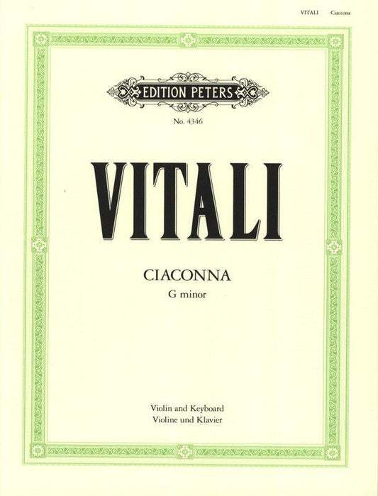Vitali - Chaconne in G Minor for Violin and Piano, Edition Peters