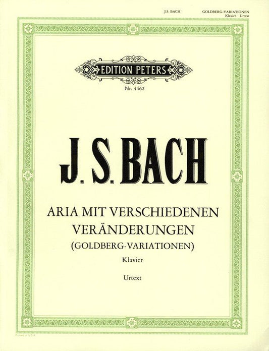 Bach - Goldberg Variations BWV 988 for Piano Solo, Edited by Kurt Soldan, Edition Peters, Includes Fingerings and Introductory Text