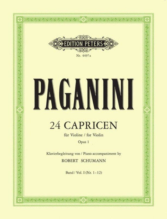 Paganini 24 Caprices Vol. 1 for Violin and Piano Accompaniment by Robert Schumann
