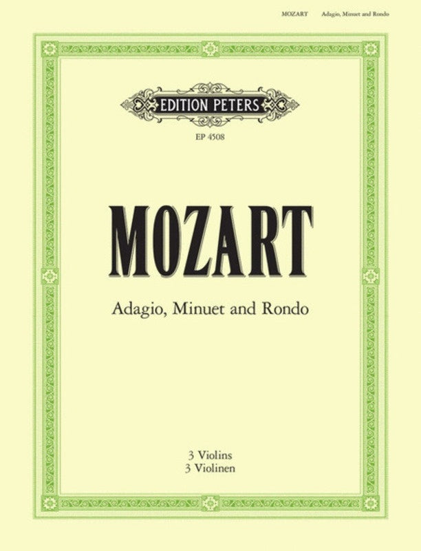 Adagio Minuet And Rondo K 356 4Violin (Music Score/Parts) Book