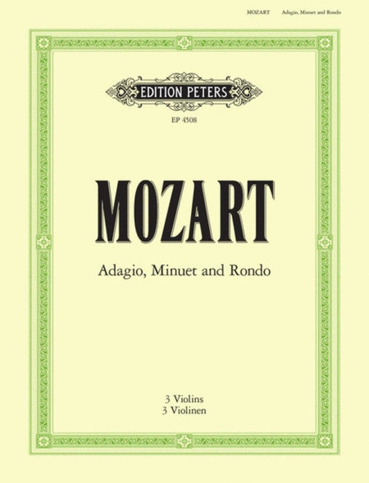 Adagio Minuet And Rondo K 356 4Violin (Music Score/Parts) Book