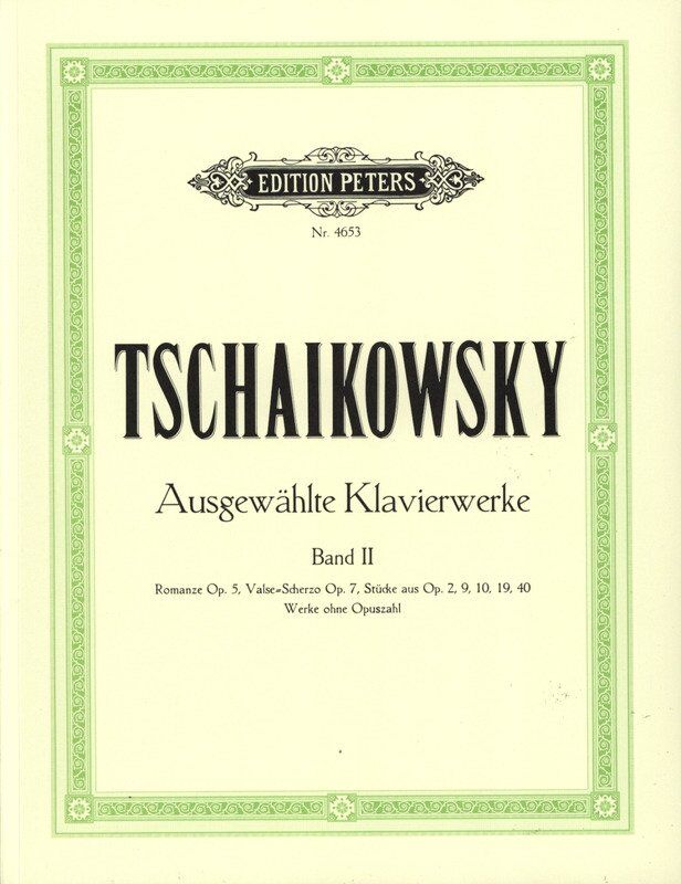 Tchaikovsky Selected Piano Works Vol 2 Ed Weitzmann