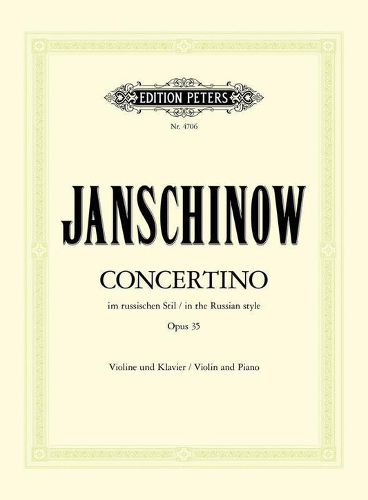 Concertino In Russian Style Op 35 Violin/Piano (Softcover Book)