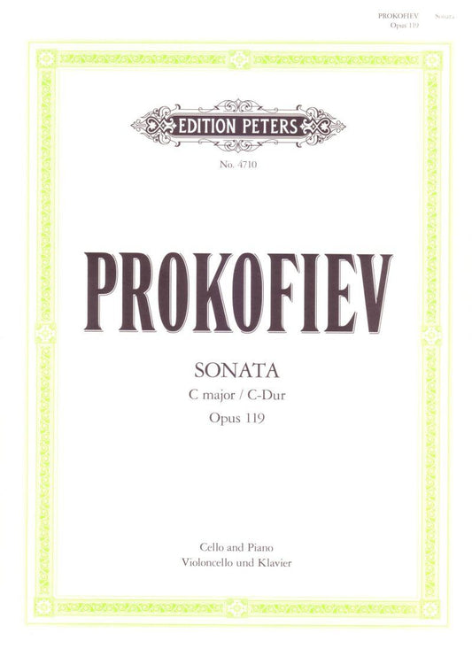 Prokofiev Sonata in C Major Op. 119 for Cello and Piano, Edition Peters