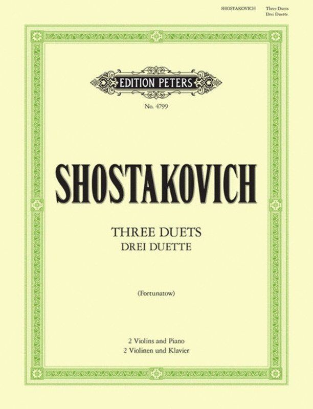 Shostakovich - 3 Duets for 2 Violins & Piano, Edition Peters