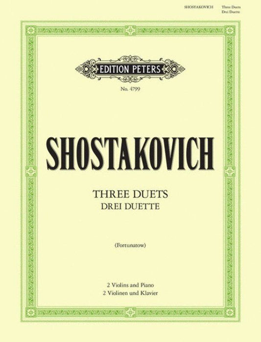 Shostakovich - 3 Duets for 2 Violins & Piano, Edition Peters
