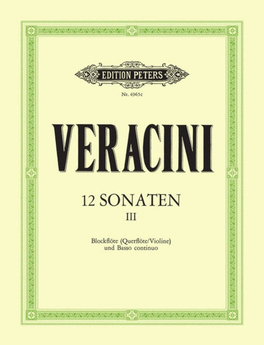 Sonatas 12 Book 3 Op 1 Nos 7-9 Rec Or Violin Piano (Softcover Book)