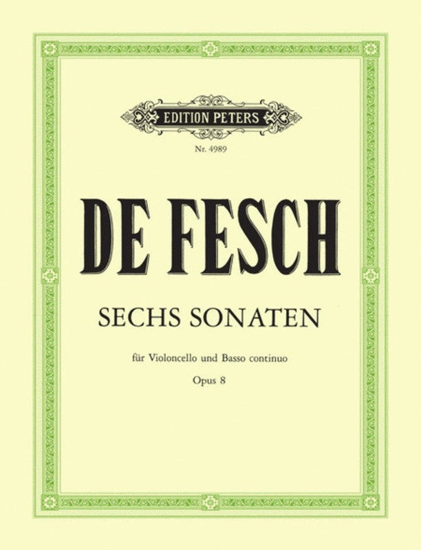 Sonatas 6 Op 8 Vlc Piano (Softcover Book)