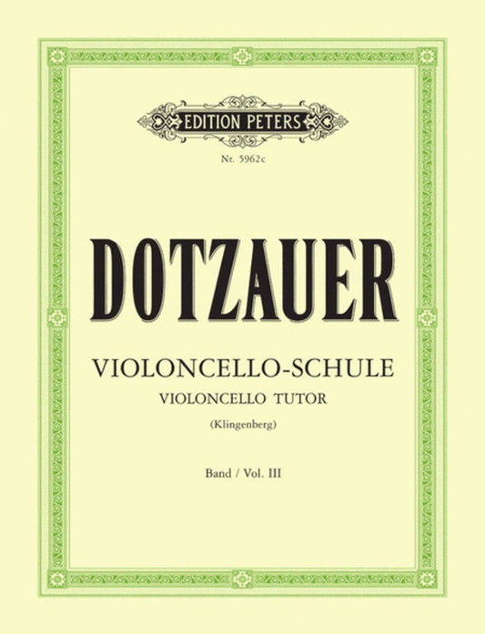 Dotzauer - Cello Tutor Vol 3 Ed Klingenberg (Softcover Book)