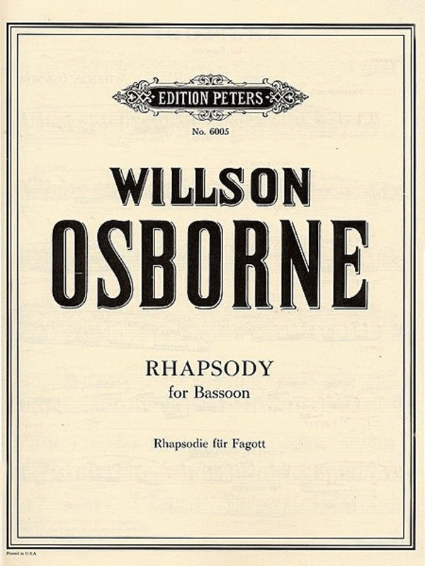 Osborne - Rhapsody For Bassoon Solo (Softcover Book)