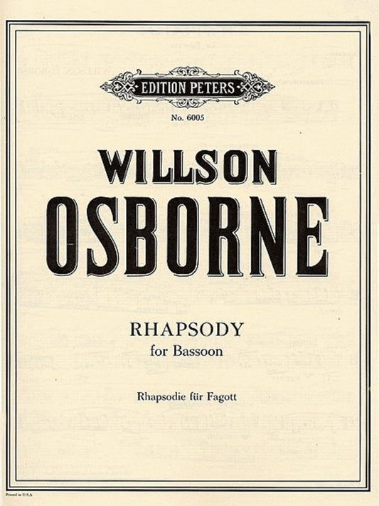 Osborne - Rhapsody For Bassoon Solo (Softcover Book)