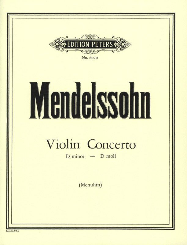 Mendelssohn Concerto in D Minor for Violin and Piano, Edition Peters, 1 Page
