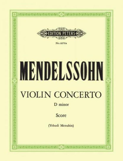 Violin Concerto D Min Ed Menuhin Score (Softcover Book)