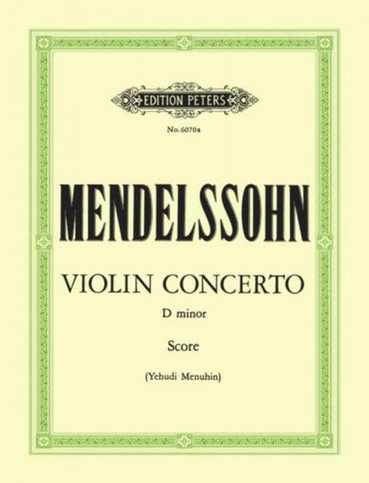 Violin Concerto D Min Ed Menuhin Score (Softcover Book)