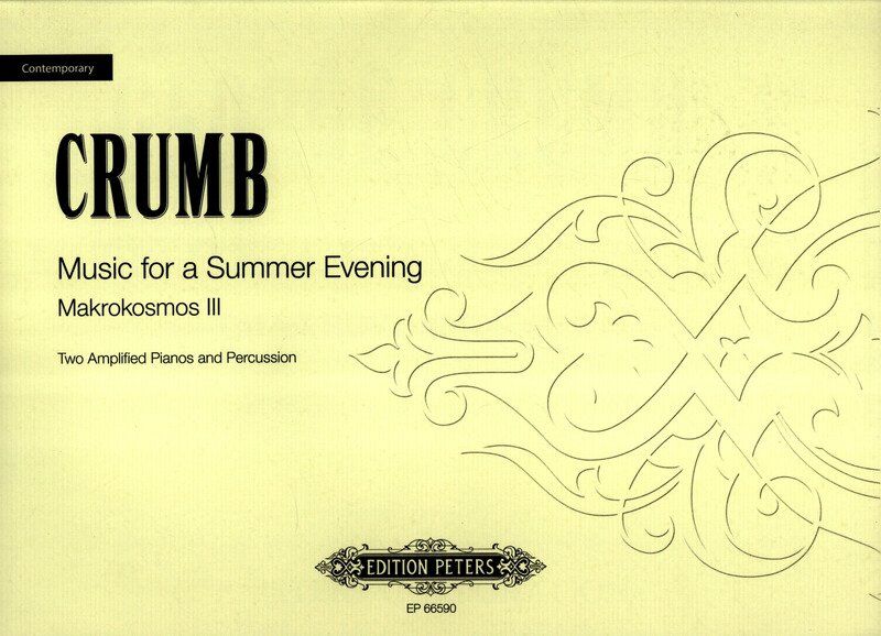 Music for a Summer Evening Makrokosmos III by George Crumb for 2 Pianos 8 Hands, Edition Peters, 1 Page