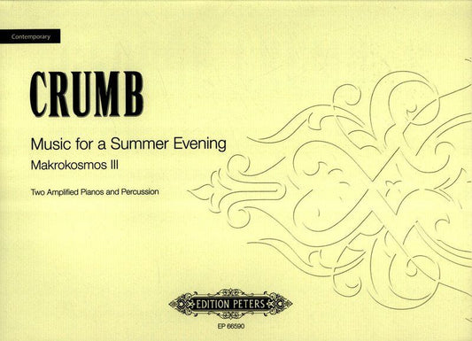 Music for a Summer Evening Makrokosmos III by George Crumb for 2 Pianos 8 Hands, Edition Peters, 1 Page