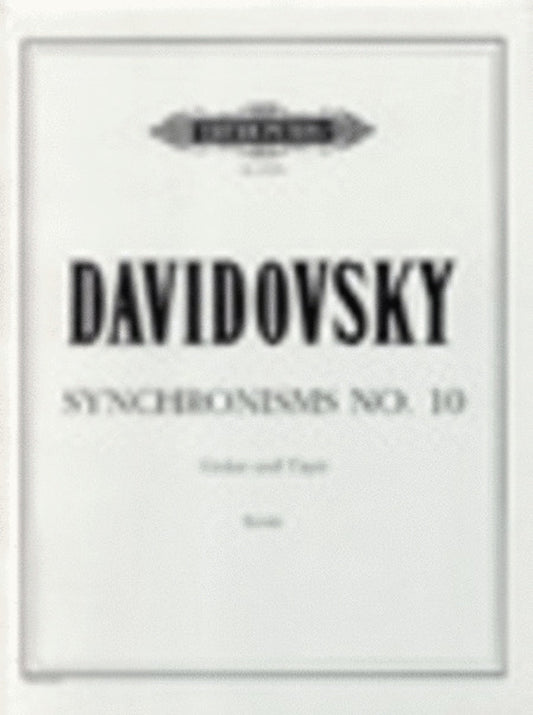Synchronisms No 10 Solo Guitar Electronic Sounds (Softcover Book)