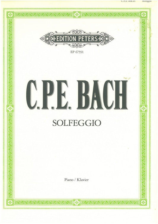 CPE Bach - Solfeggio for Solo Piano, Edition Peters, 1 Page
