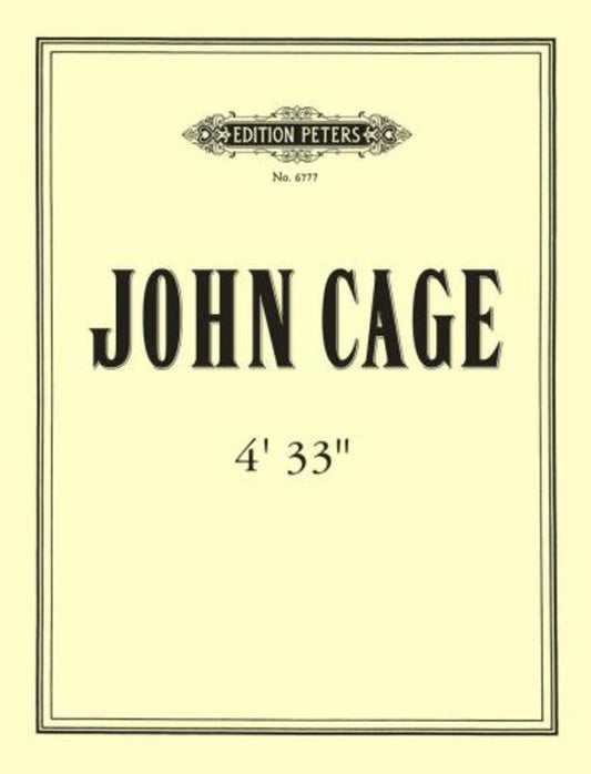 4 33 (1952) Tacet Any Instrument (Music Score/Parts) Book