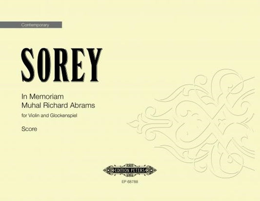 Sorey - In Memoriam Muhal Richard Abrams Violin/Glock (Pod) Softcover Book (Glockenspiel|Violin)