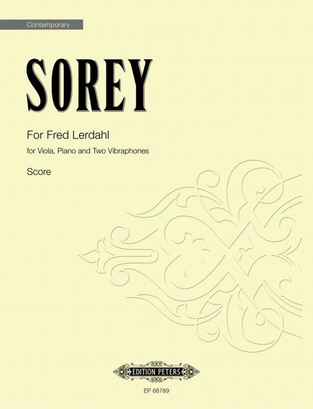 Sorey - For Fred Lerdahl Viola/Piano/2 Vibraphones (Pod) Score (Piano|Vibraphone|Viola)