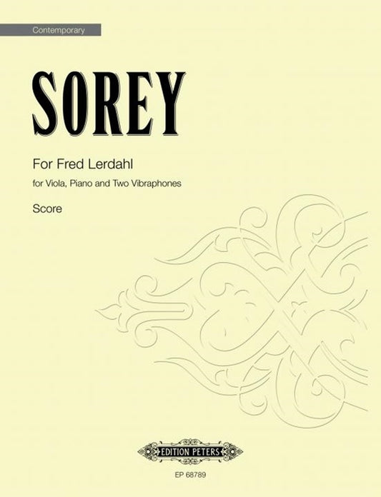 Sorey - For Fred Lerdahl Viola/Piano/2 Vibraphones (Pod) Score (Piano|Vibraphone|Viola)