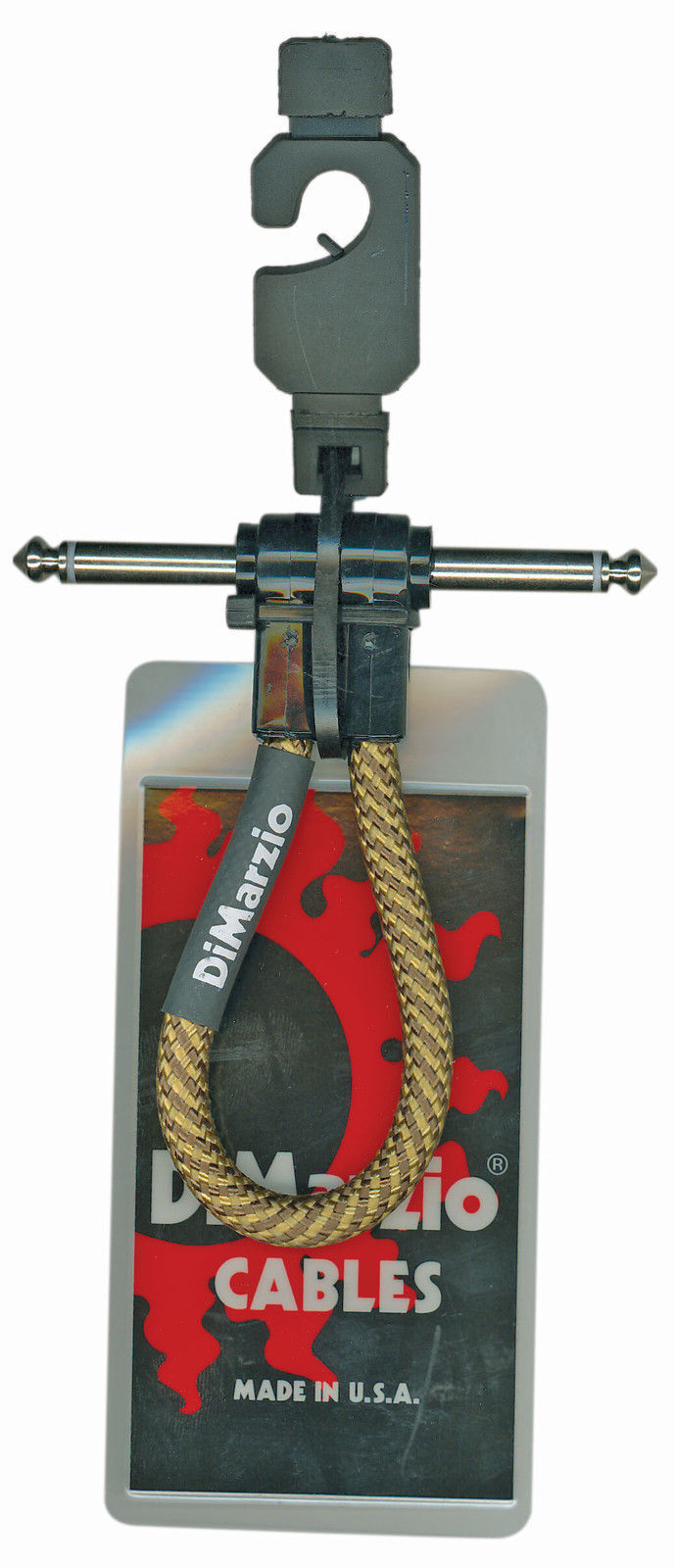 DiMarzio 6" Jumper Cable, Vintage Tweed Patch lead, guitar, right angle