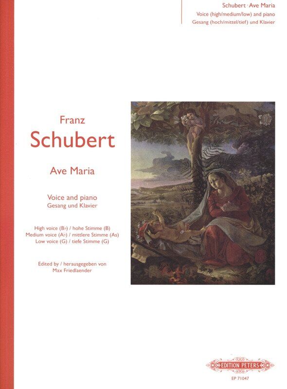 Schubert - Ave Maria Vocal Score for High/Medium/Low Voice, Edition Peters