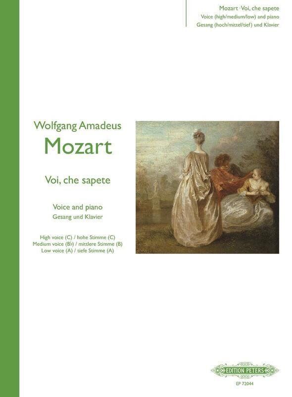 Voi Che Sapete for High/Medium/Low Voice by Wolfgang Amadeus Mozart, Edition Peters, 1 Page