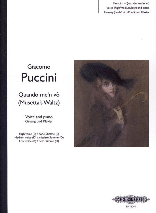 Musetta's Waltz Song Vocal Score by Giacomo Puccini - Edition Peters, 1 Page