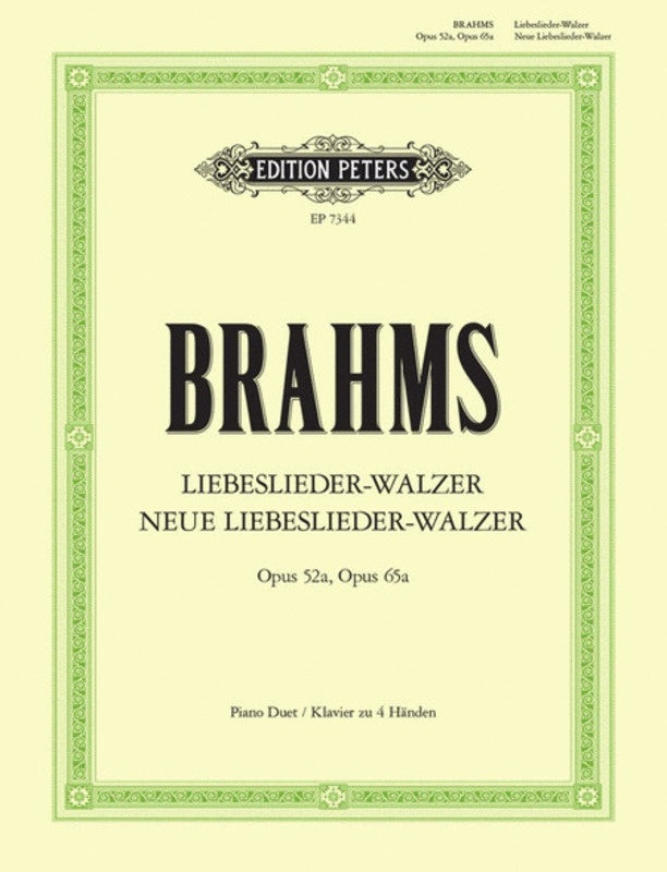 Liebeslieder Waltzes Op 52A Neue Op 65A Pd (Softcover Book)