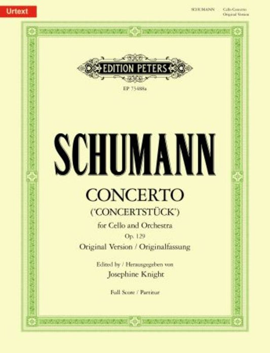 Schumann - Concerto Op 129 Cello/Orch Full Score