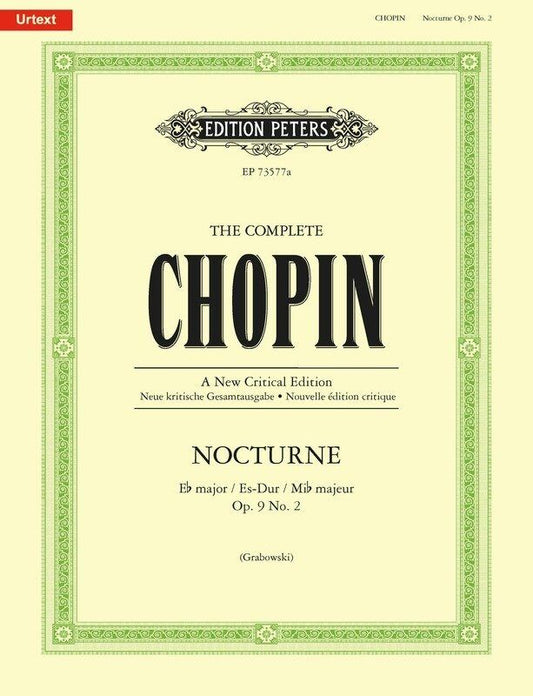 Chopin Nocturne in E Flat Major Op. 9 No. 2 Comparative Edition for Piano Solo