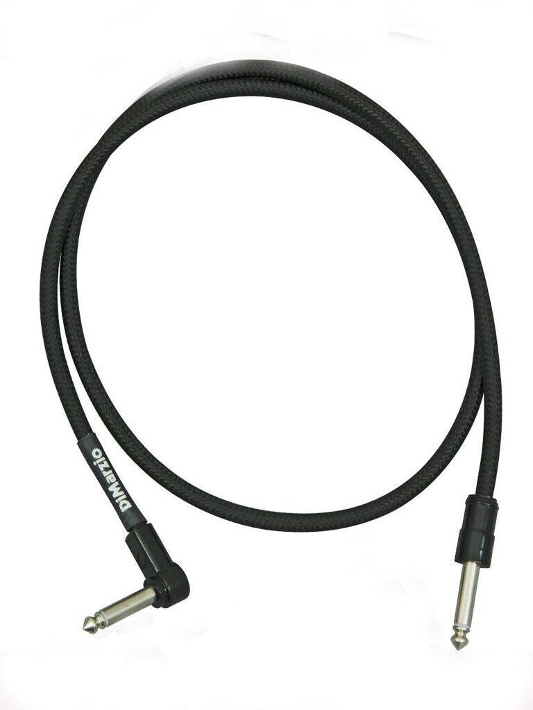 DiMarzio 36Inch Patch Cable Right Angle To Straight Black Switchcraft End