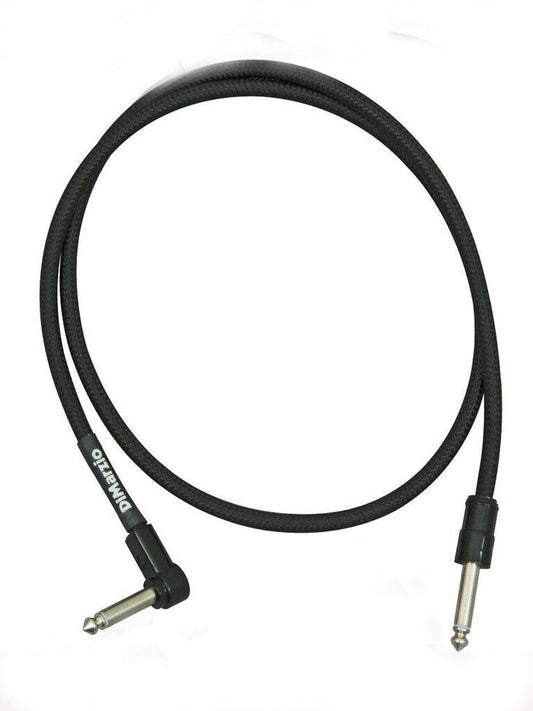 DiMarzio 36Inch Patch Cable Right Angle To Straight Black Switchcraft End