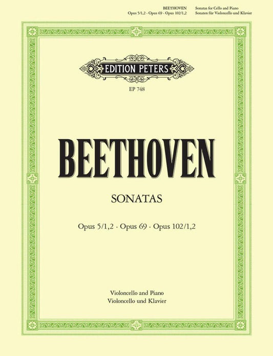 Beethoven - 5 Sonatas Cello/Piano (Softcover Book)