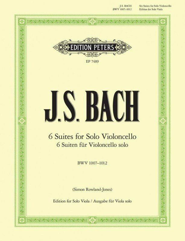 Bach Six Cello Suites Arranged for Viola BWV 1007-1012 by Simon Rowland-Jones, Edition Peters