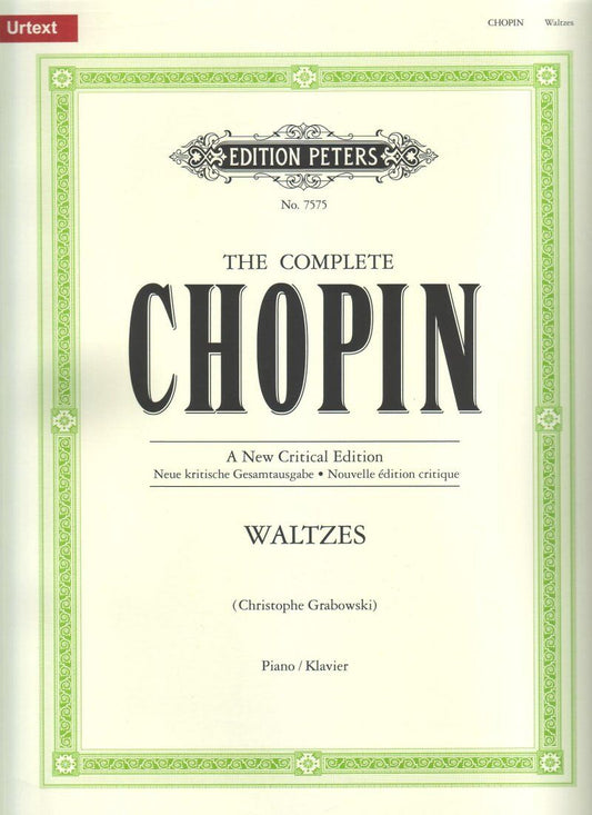 Chopin Waltzes New Critical Edition Urtext for Piano Solo by Edition Peters