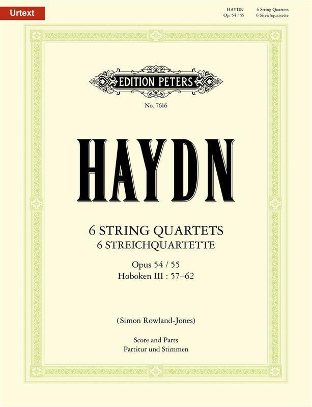 String Quartets 6 Op 54/55 Hob 3 No 57-62 Score/Parts Book