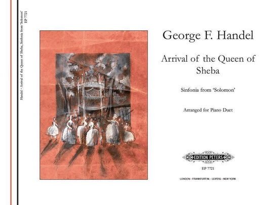 Arrival of the Queen of Sheba Piano Duet by Handel, Arranged by Wilhelm Weismann, Edition Peters