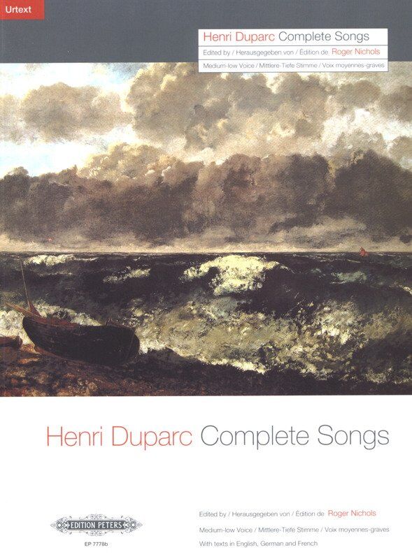 Duparc Complete Songs for Low Voice Vocal Score - Edition Peters