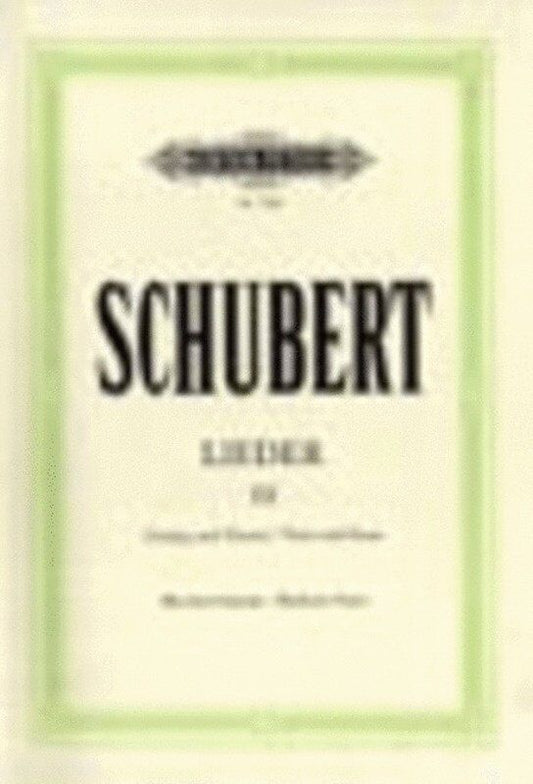 Songs Book 3: 45 Songs for Voice by Franz Schubert, Vocal Score, Edition Peters, 1 Page