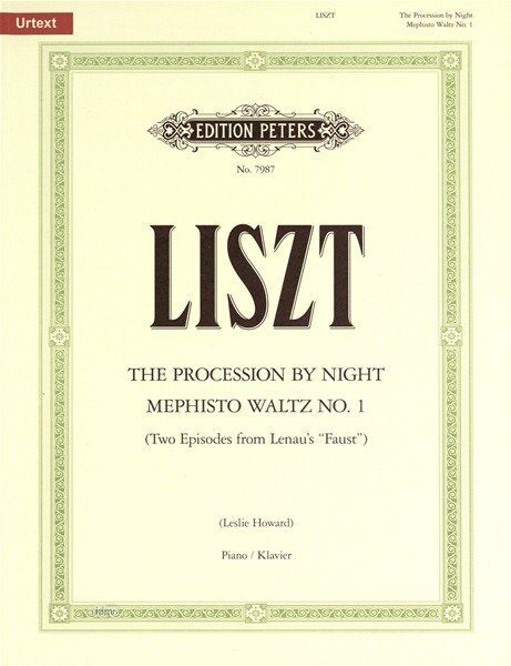 Procession By Night / Mephisto Waltz No 1 Piano Duet by Franz Liszt, Edition Peters, 1 Page