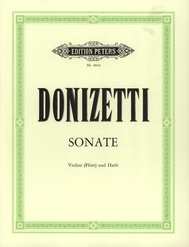 Sonata for Violin and Harp by Gaetano Donizetti, Edition Peters, String Duo, 1 Page