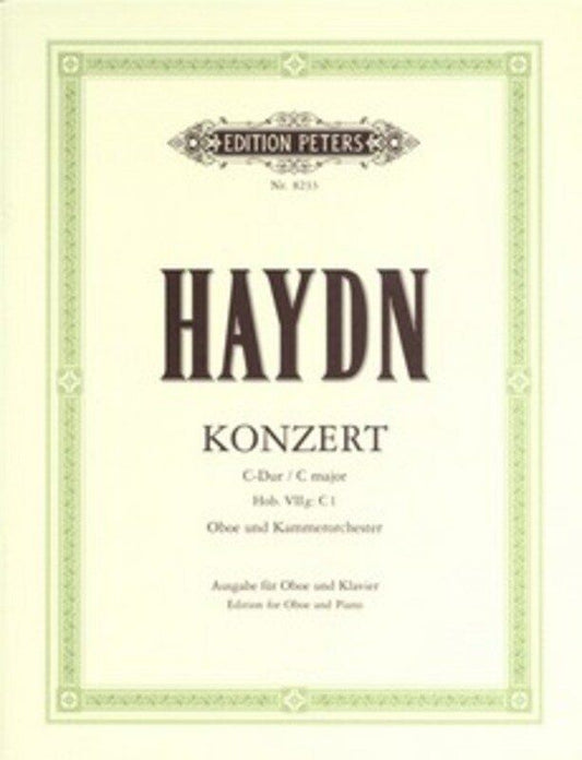 Haydn Concerto in C Major Hob. VIIg:C1 for Oboe and Piano - Edition Peters