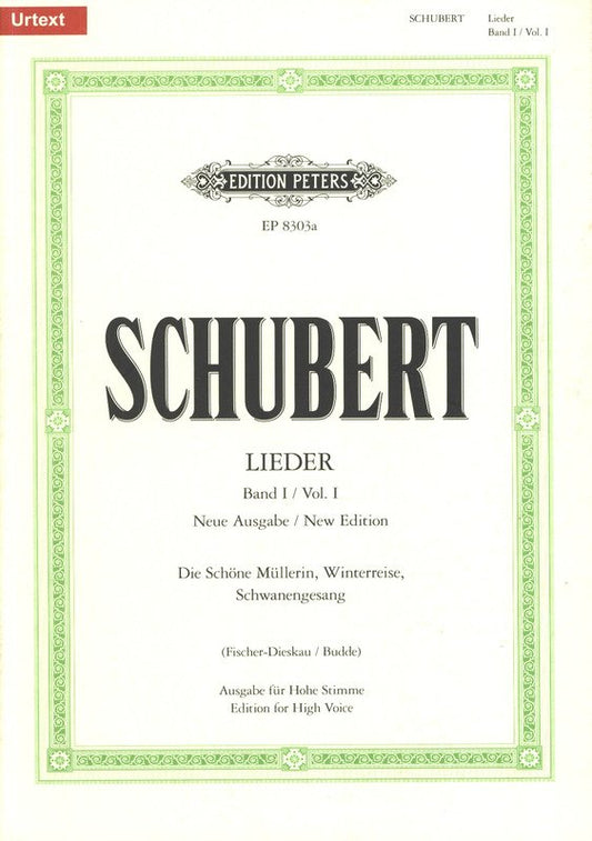 Schubert - Songs Vol 1 High Voice (Edition Peters)